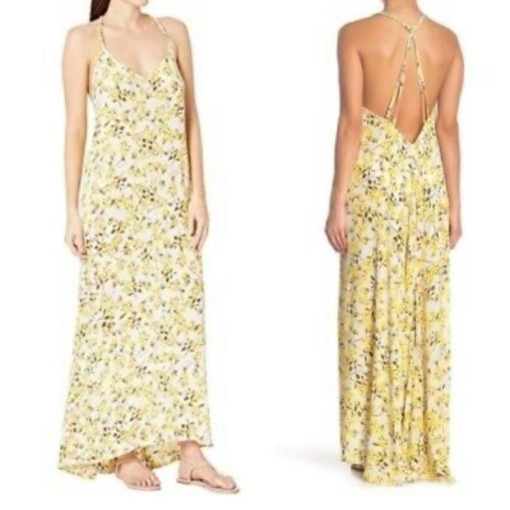 La Blanca maxi swim cover-up dress racer back size S NWT beach summer yellow